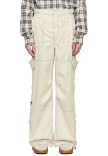 Acne Studios Off-White Faded Faux-Leather Cargo Pants