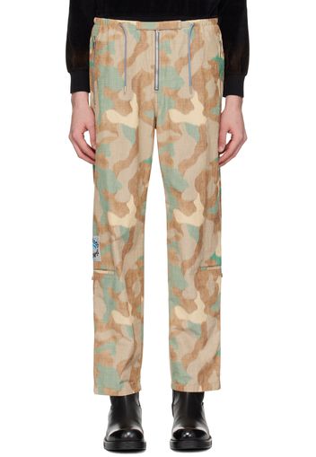 Acne Studios Beige & Green Camo Trousers