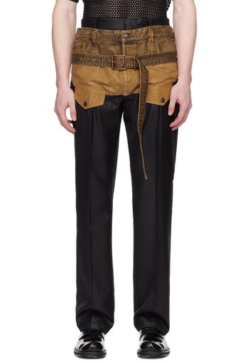 Acne Studios Black & Tan Belted Trousers