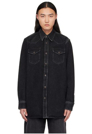 Acne Studios Black Flap Pockets Denim Shirt