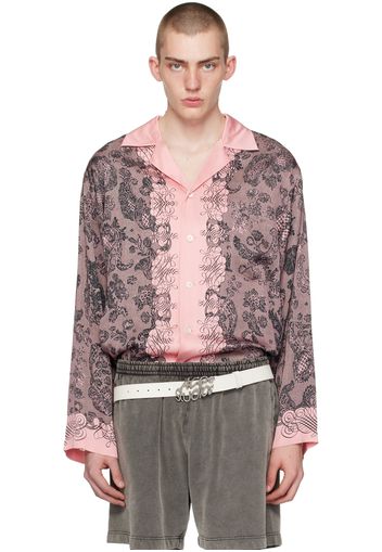 Acne Studios Pink & Black Print Shirt