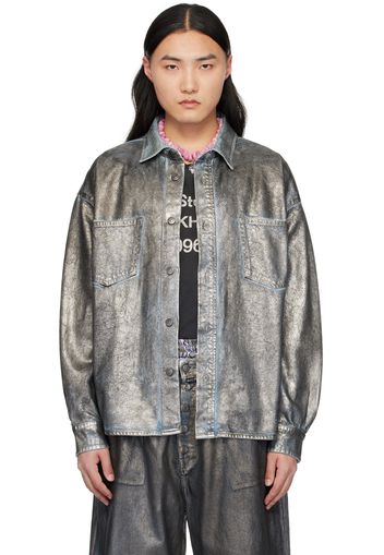 Acne Studios Silver Coated Denim Shirt