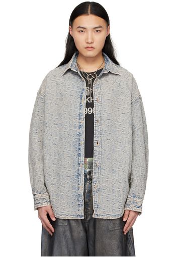 Acne Studios Blue Monogram Denim Shirt