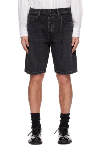 Acne Studios Black Faded Denim Shorts