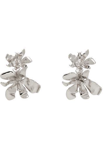 Acne Studios Silver Flower Hoop Earrings