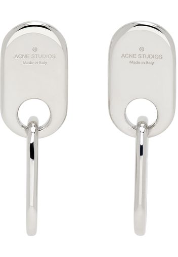 Acne Studios Silver Chain Lock Earrings