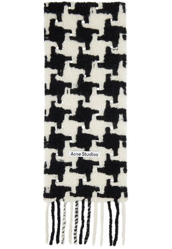 Acne Studios White & Black Houndstooth Scarf