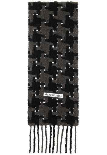 Acne Studios Black & Gray Houndstooth Scarf