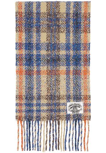 Acne Studios Beige & Blue Plaid Fringe Scarf