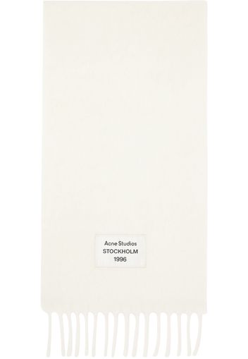 Acne Studios White Fringe Alpaca Scarf