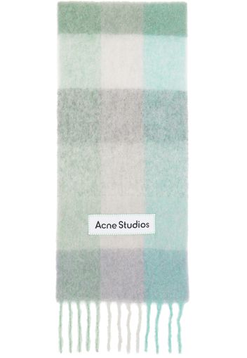 Acne Studios Blue & Green Mohair Checked Scarf