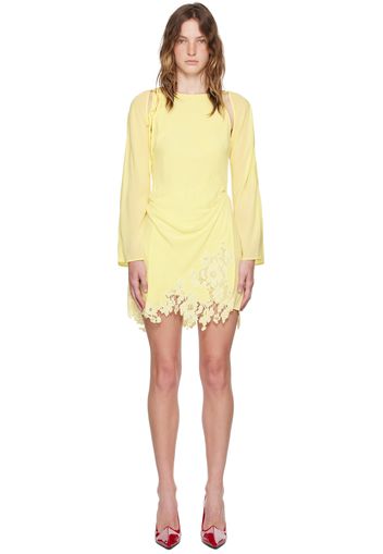 Acne Studios Yellow Lace Trim Minidress