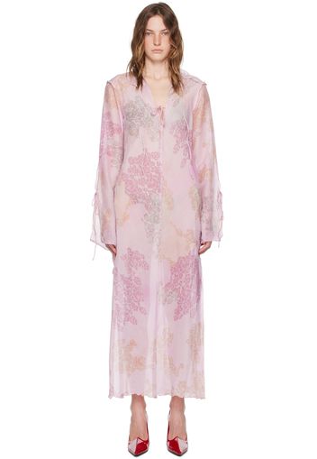 Acne Studios Pink Printed Maxi Dress