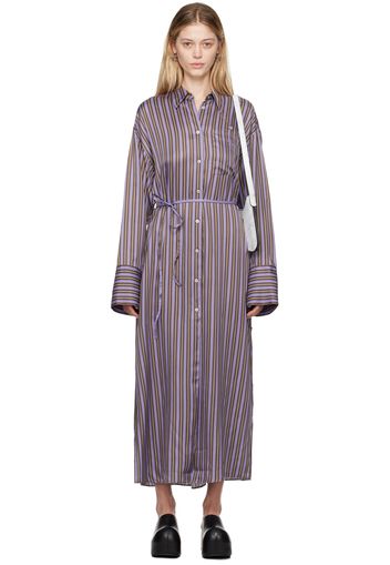 Acne Studios Purple & Brown Striped Maxi Dress