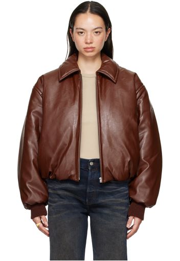 Acne Studios Red Coated Faux-Leather Bomber Jacket