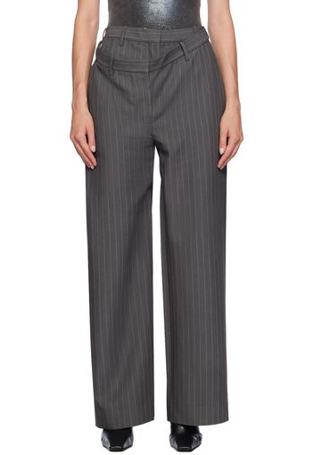 Acne Studios Gray Deconstructed Pinstripe Trousers