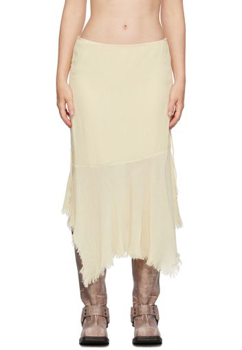 Acne Studios Off-White Draped Midi Skirt