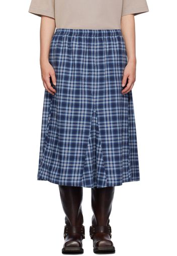 Acne Studios Blue Check Maxi Skirt