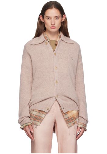 Acne Studios Pink Wool Polo Cardigan