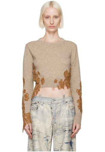 Acne Studios Beige Lace Trim Sweater