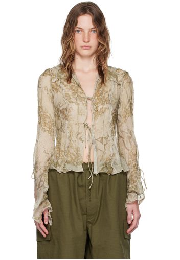 Acne Studios Beige Print Blouse