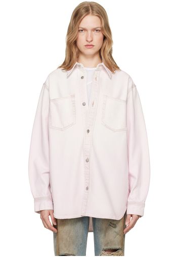 Acne Studios Pink Button-Up Relaxed-Fit Denim Shirt