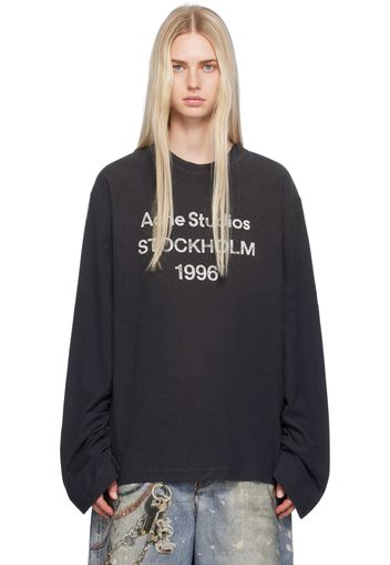 Acne Studios Black Relaxed-Fit Long Sleeve T-shirt