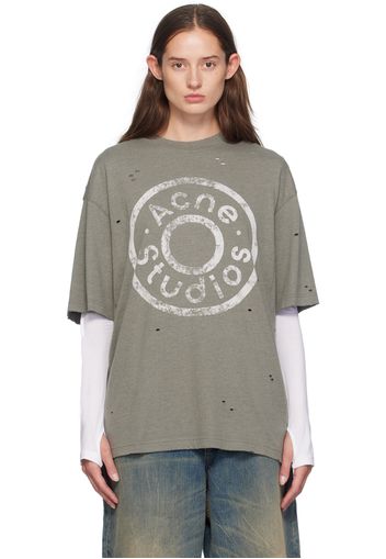 Acne Studios Gray Relaxed Fit Logo T-Shirt