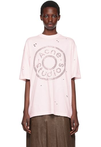 Acne Studios Pink U Button Logo T-Shirt