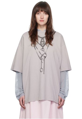 Acne Studios Gray & Blue Hooded Long Sleeve T-Shirt