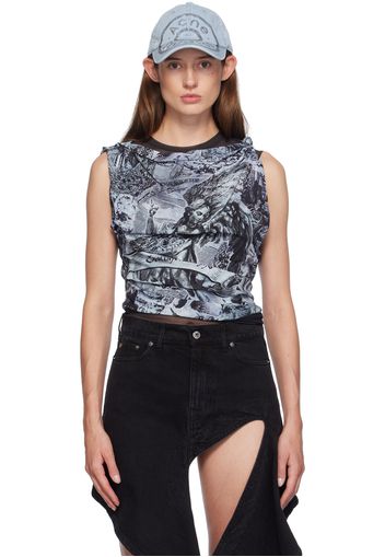 Acne Studios Blue & Black Printed Tank Top