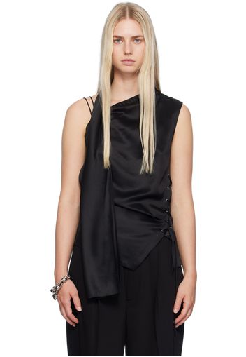 Acne Studios Black Fringe Wrap Blouse