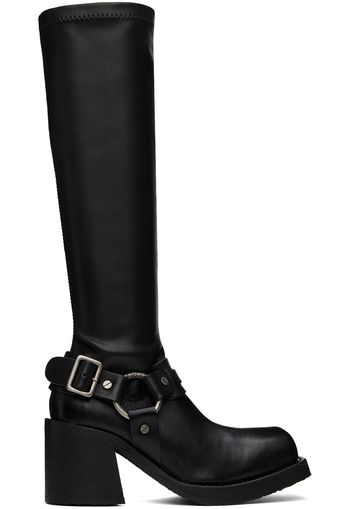 Acne Studios Black Pull-On Buckle Tall Boots