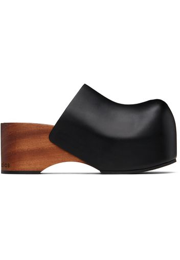 Acne Studios Black Leather Wood Clogs