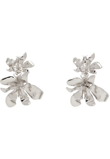 Acne Studios Silver Flower Hoop Earrings