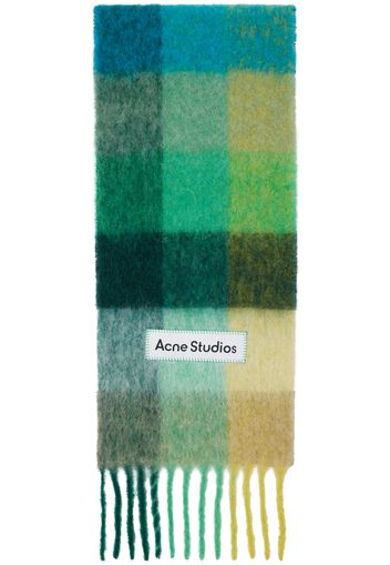 Acne Studios Green & Blue Mohair Checked Scarf