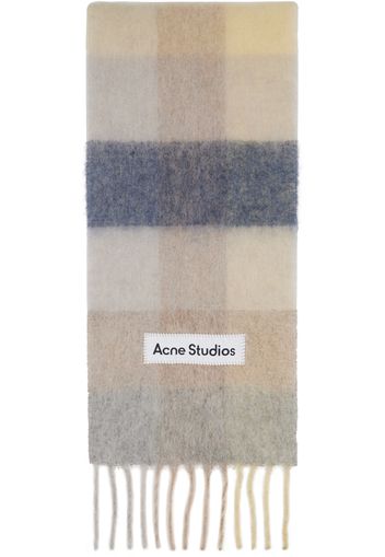 Acne Studios Beige & Yellow Mohair Checked Scarf