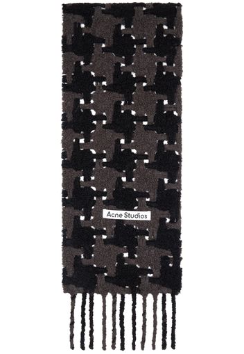 Acne Studios Black & Grey Houndstooth Scarf