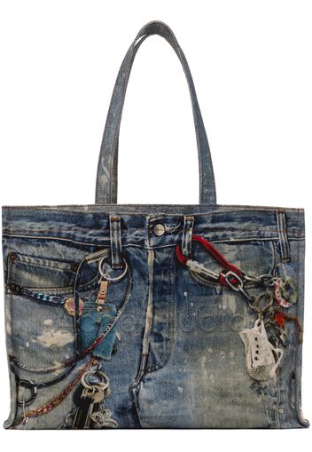 Acne Studios Blue Printed Tote