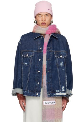 Acne Studios Blue Distressed Denim Jacket