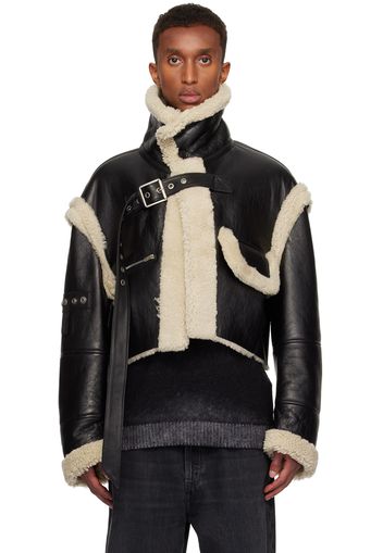 Acne Studios Black Buckle Shearling Jacket