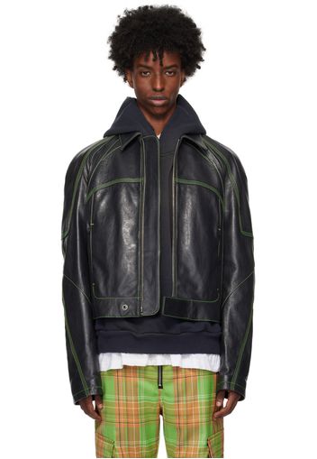 Acne Studios Black Zip Leather Jacket