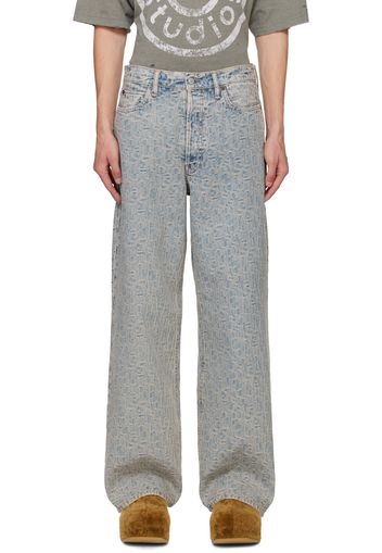 Acne Studios Blue Loose Fit 1981M Monogram Jeans