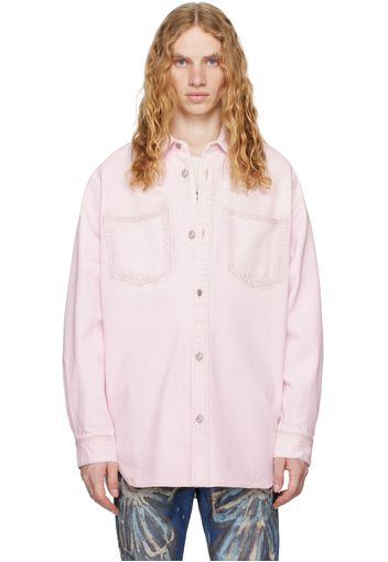 Acne Studios Pink Button-Up Relaxed-Fit Denim Shirt