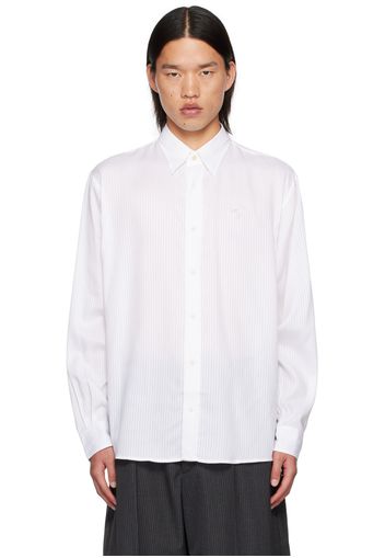 Acne Studios White Embroidered Logo Shirt