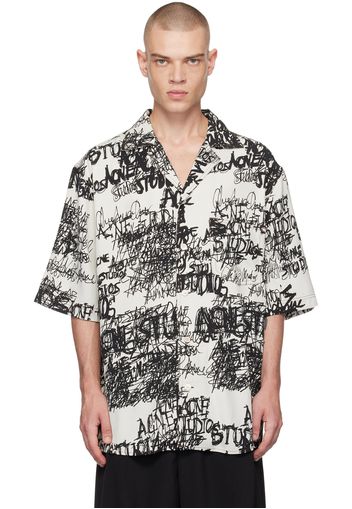 Acne Studios Gray & Black Printed Shirt