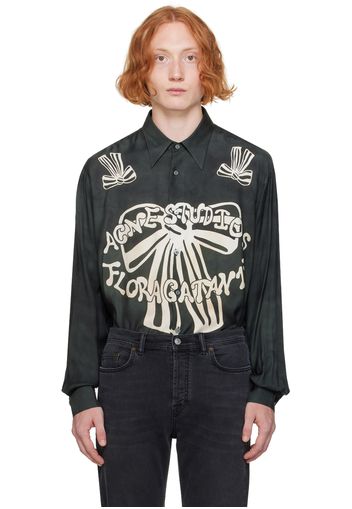 Acne Studios Black Printed Logo Shirt