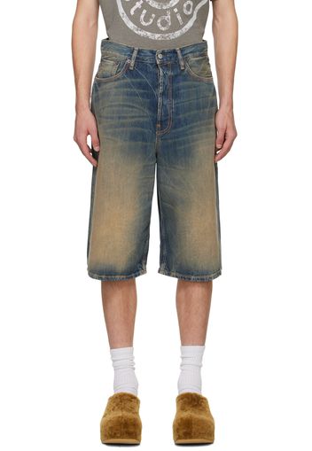 Acne Studios Blue Loose Fit Denim Shorts