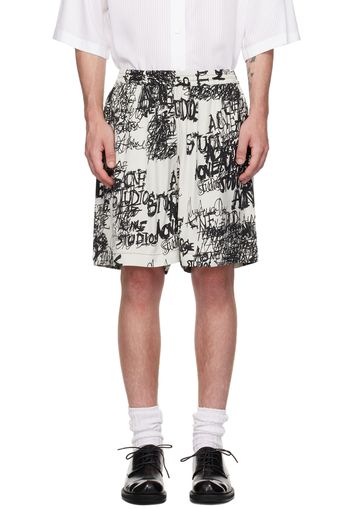 Acne Studios Gray & Black Printed Shorts