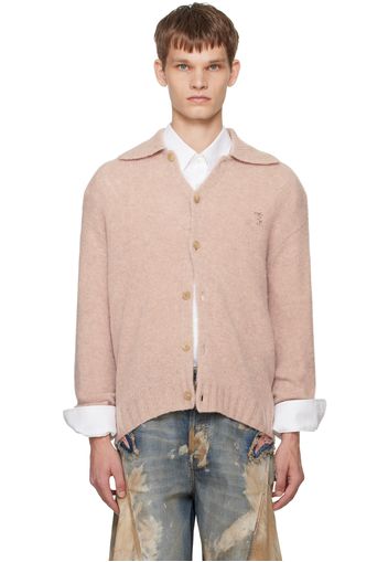 Acne Studios Pink Wool Polo Cardigan